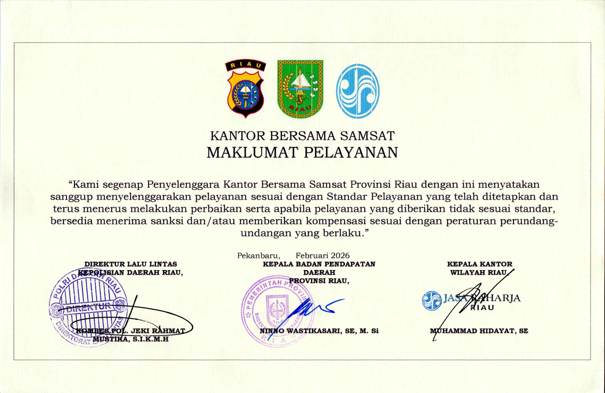 Maklumat Pelayanan 2026